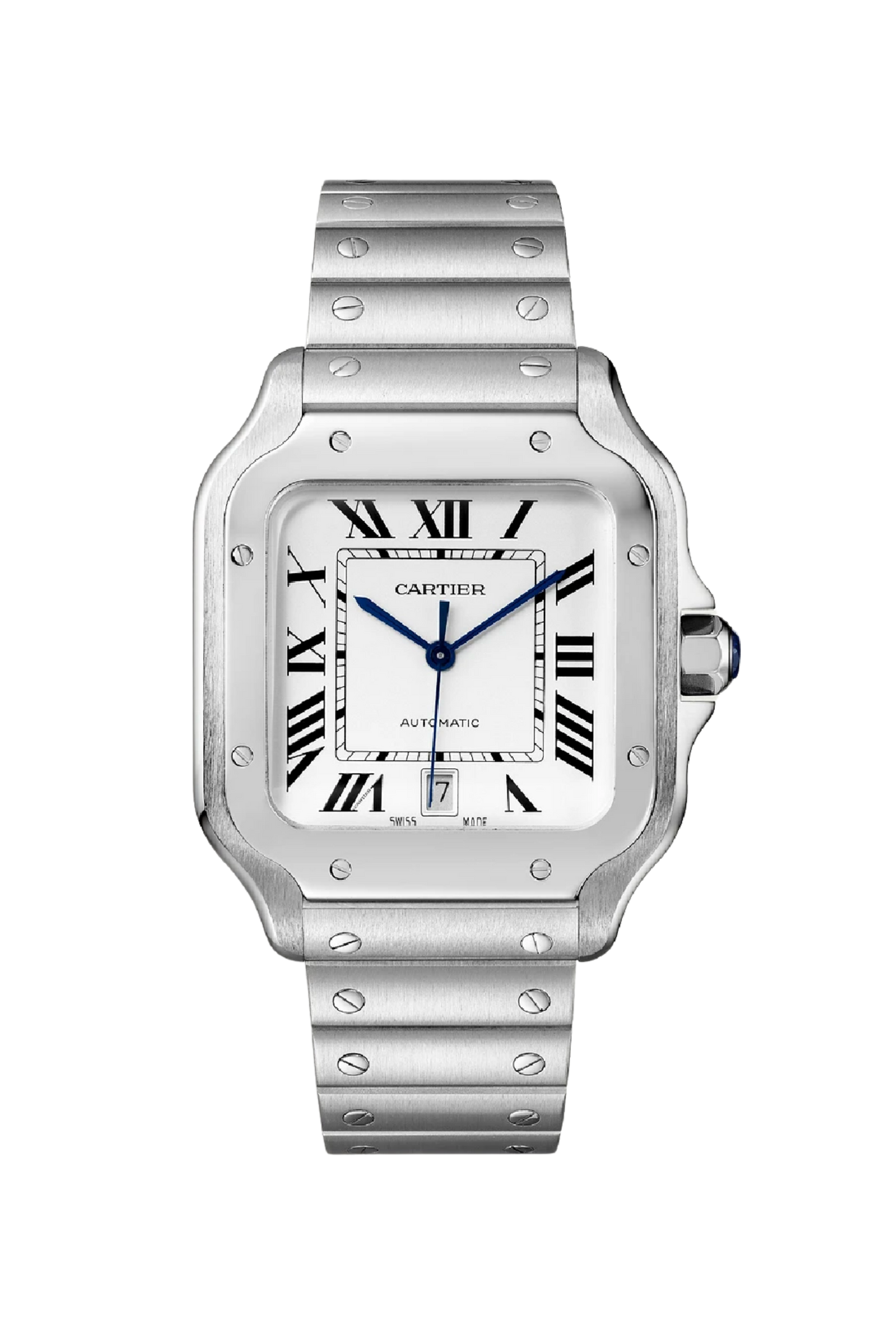 Santos De Cartier Steel LRG White