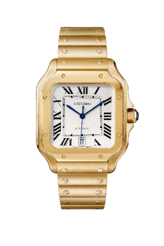 Santos De Cartier Gold LRG White