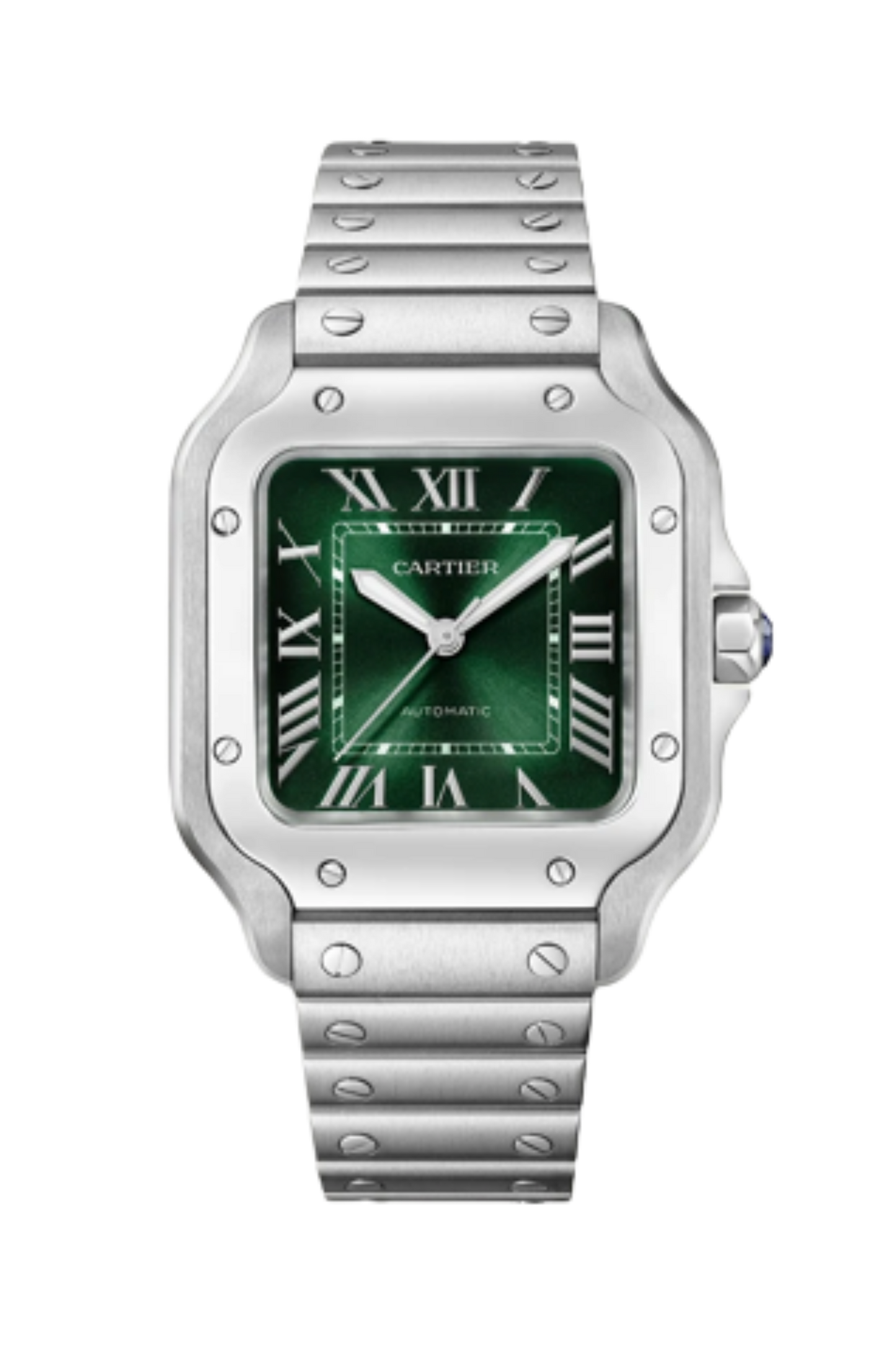 Santos De Cartier Steel MED Green