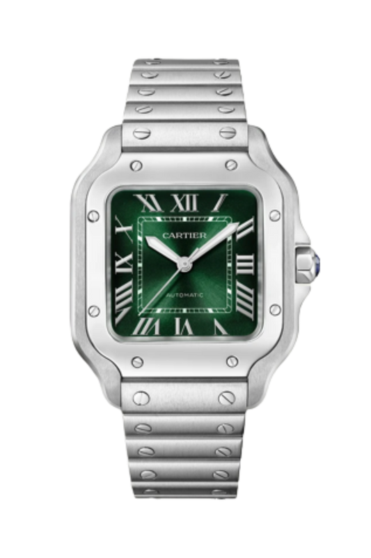 Santos De Cartier Steel MED Green