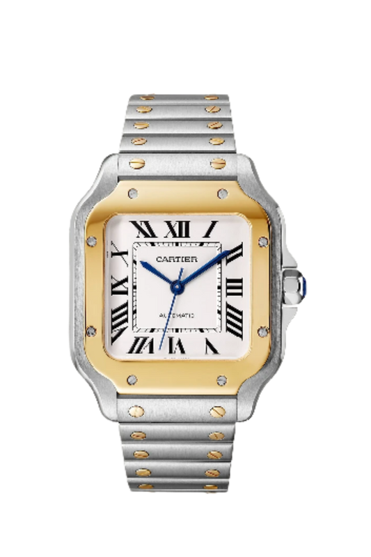 Santos De Cartier Gold & Steel MED White