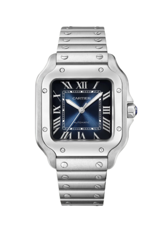 Santos De Cartier Steel MED Blue
