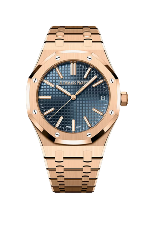Royal Oak 41 Pink Gold Blue Dial