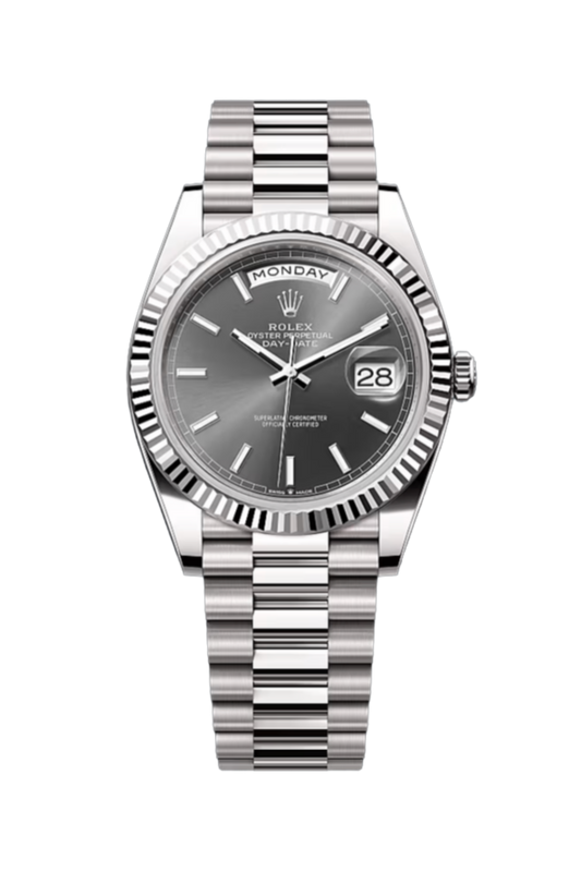 Day-Date 40 White Gold Silver Dial