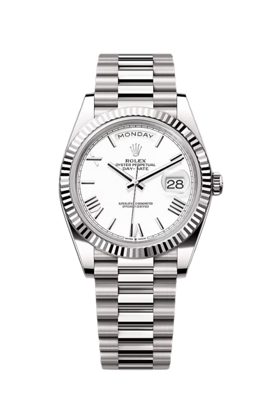 Day-Date 40 White Gold White Dial