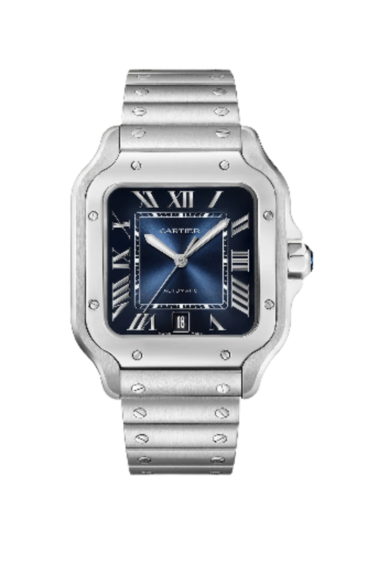 Santos De Cartier Steel LRG Blue
