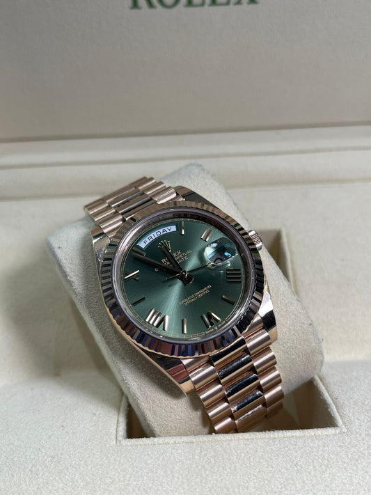 Daydate 40 Anniversary 18K Rose Gold 'Olive'